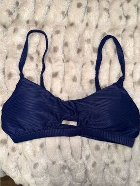 Soluna Swim Navy Ribbed Bikini Top